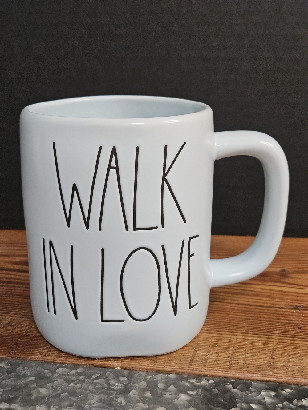 Rae Dunn Walk In Love White Ceramic Coffee Mug